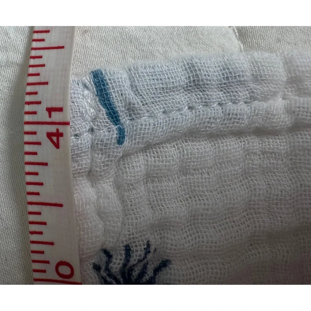 Woodland Fox Cotton Muslin Swaddle Blanket Navy Rust Orange Tree Print 43x41